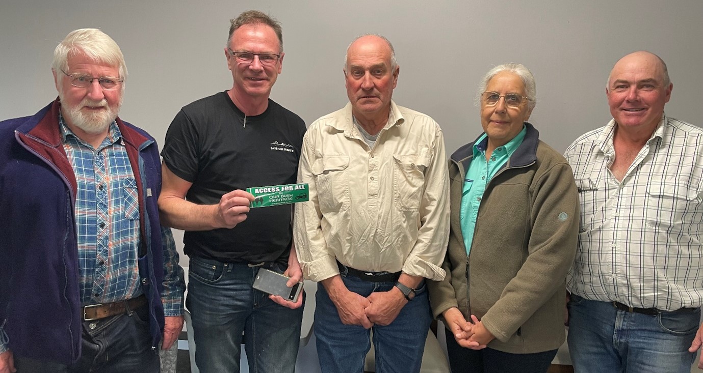 Marc Hendrikx 2nd left, with AFA Committee members, Hugh Hodgkinson, Garry Gowen, Joan Webb and Terry Hart